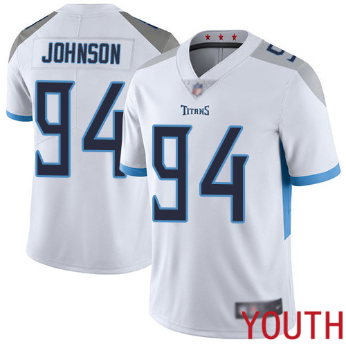 Tennessee Titans Limited White Youth Austin Johnson Road Jersey NFL Football #94 Vapor Untouchable
